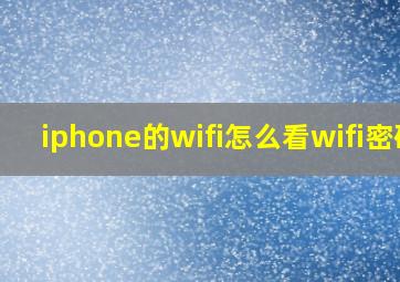 iphone的wifi怎么看wifi密码