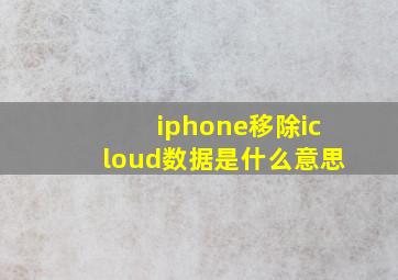 iphone移除icloud数据是什么意思