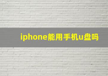 iphone能用手机u盘吗