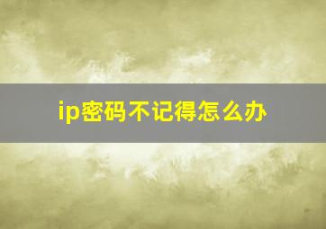 ip密码不记得怎么办