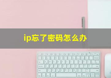 ip忘了密码怎么办