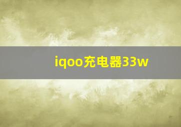 iqoo充电器33w