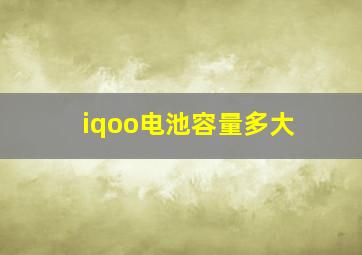 iqoo电池容量多大