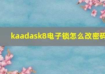 kaadask8电子锁怎么改密码