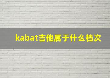 kabat吉他属于什么档次