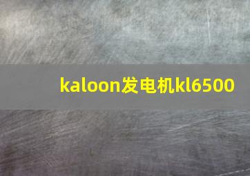 kaloon发电机kl6500