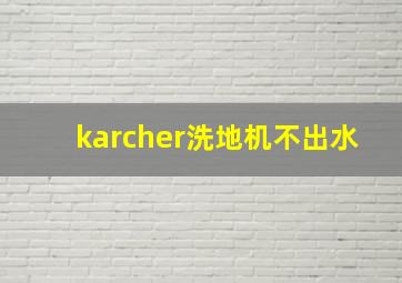 karcher洗地机不出水