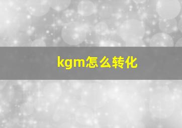 kgm怎么转化