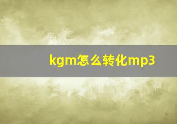 kgm怎么转化mp3