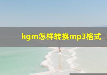 kgm怎样转换mp3格式