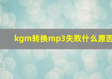 kgm转换mp3失败什么原因