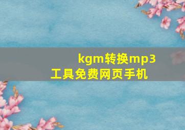 kgm转换mp3工具免费网页手机