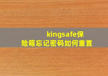 kingsafe保险箱忘记密码如何重置