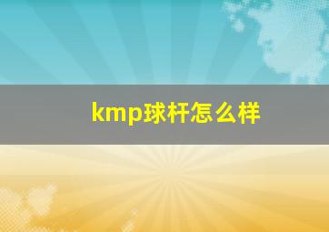 kmp球杆怎么样