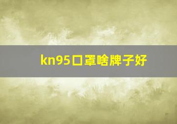 kn95口罩啥牌子好