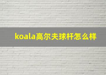 koala高尔夫球杆怎么样