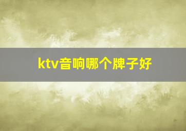 ktv音响哪个牌子好