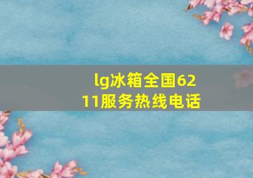 lg冰箱全国6211服务热线电话