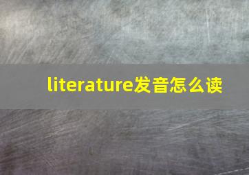 literature发音怎么读