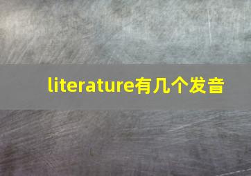 literature有几个发音