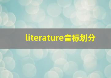 literature音标划分