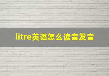 litre英语怎么读音发音