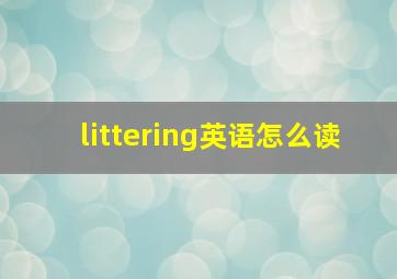 littering英语怎么读