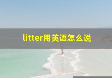 litter用英语怎么说