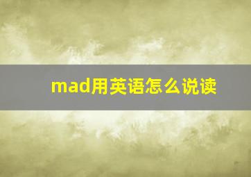 mad用英语怎么说读