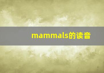 mammals的读音