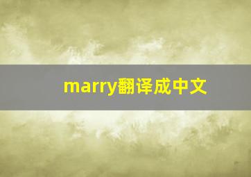 marry翻译成中文