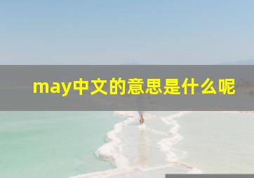 may中文的意思是什么呢