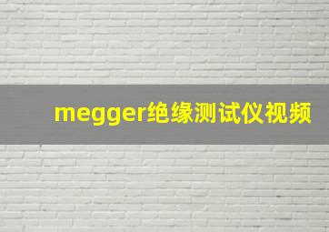 megger绝缘测试仪视频