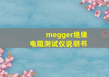 megger绝缘电阻测试仪说明书