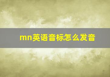 mn英语音标怎么发音