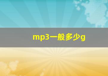 mp3一般多少g