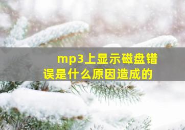 mp3上显示磁盘错误是什么原因造成的