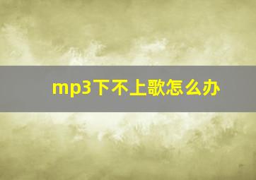 mp3下不上歌怎么办