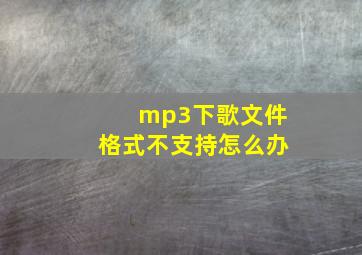 mp3下歌文件格式不支持怎么办