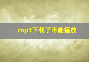 mp3下载了不能播放