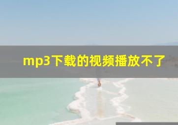 mp3下载的视频播放不了