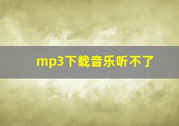 mp3下载音乐听不了