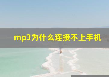 mp3为什么连接不上手机