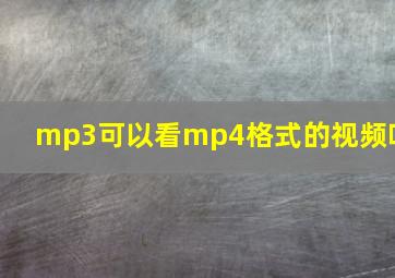 mp3可以看mp4格式的视频吗