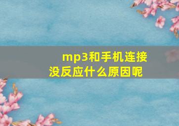 mp3和手机连接没反应什么原因呢