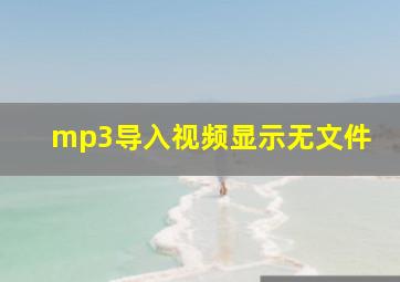 mp3导入视频显示无文件