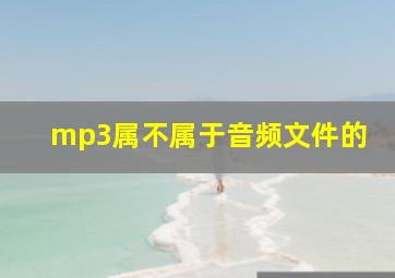 mp3属不属于音频文件的