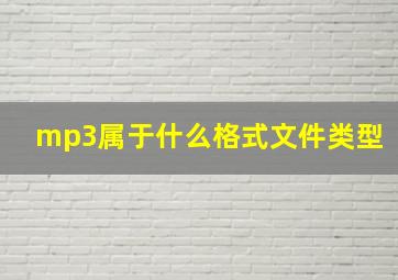 mp3属于什么格式文件类型