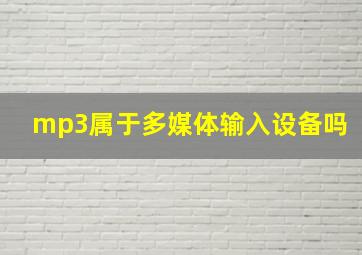 mp3属于多媒体输入设备吗