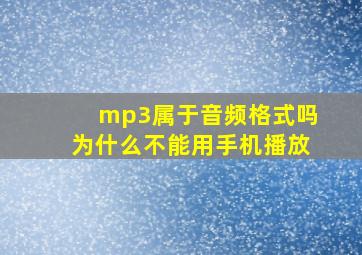 mp3属于音频格式吗为什么不能用手机播放